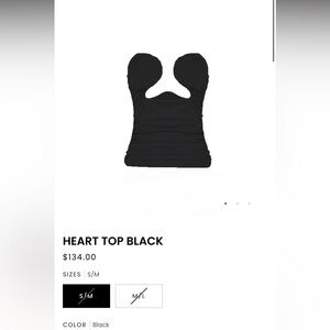Heart black top NWT